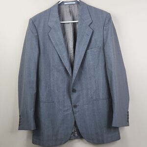 Yves Saint Laurent Mens 2 Button Ventless Gray Striped Sport Coat Blazer 42L